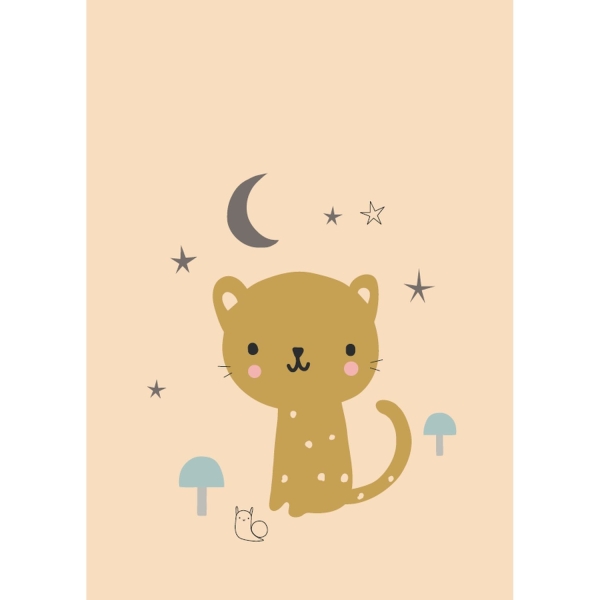 Poster Leopard peach 