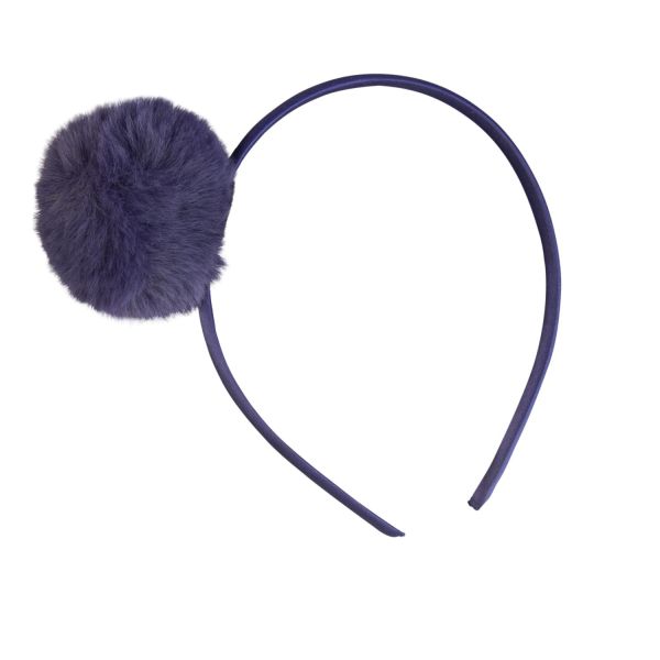 Haarreif Pompom blau 