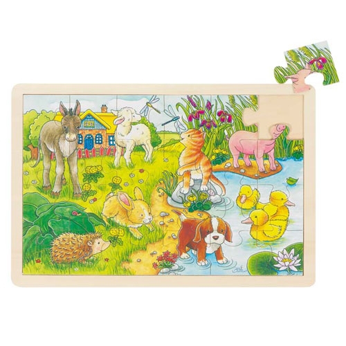 Holzpuzzle Tierkinder 24 Teile 