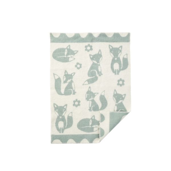 Babydecke Fuchs Hellblau 