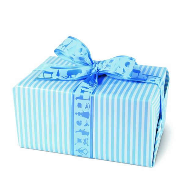 Geschenkpapier Gestreift Blau 