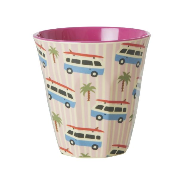 Melamin Becher Car Print Pink 