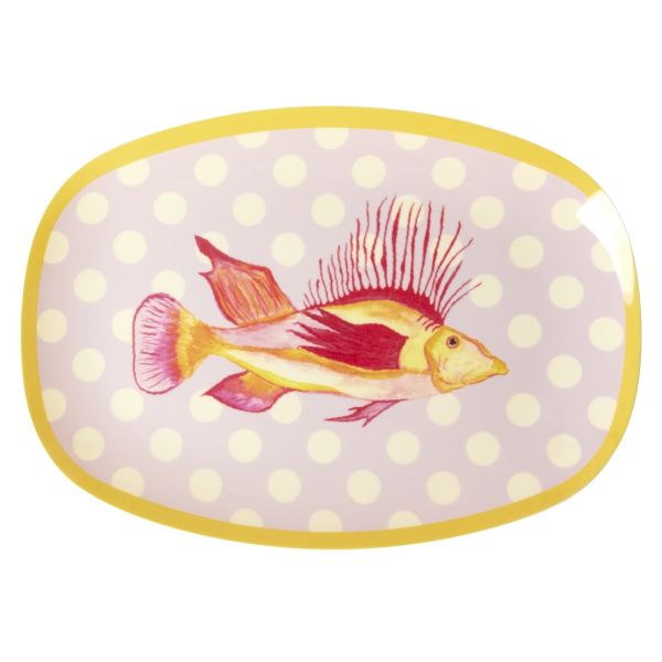 Melamin Teller oval Fisch 