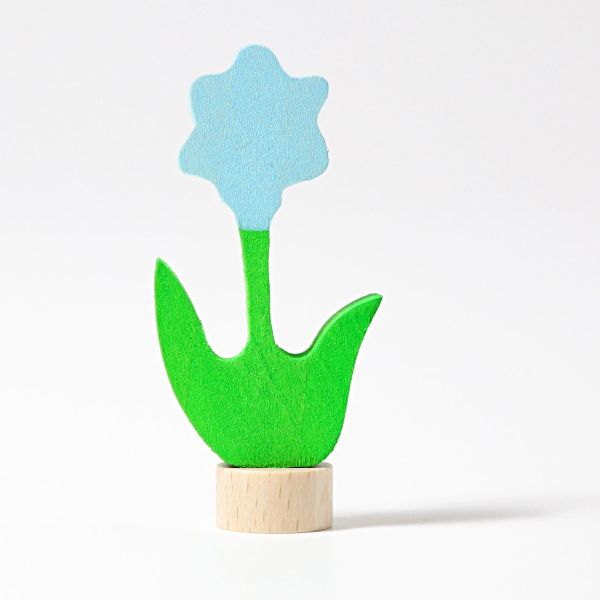 Steckfigur Blume hellblau 