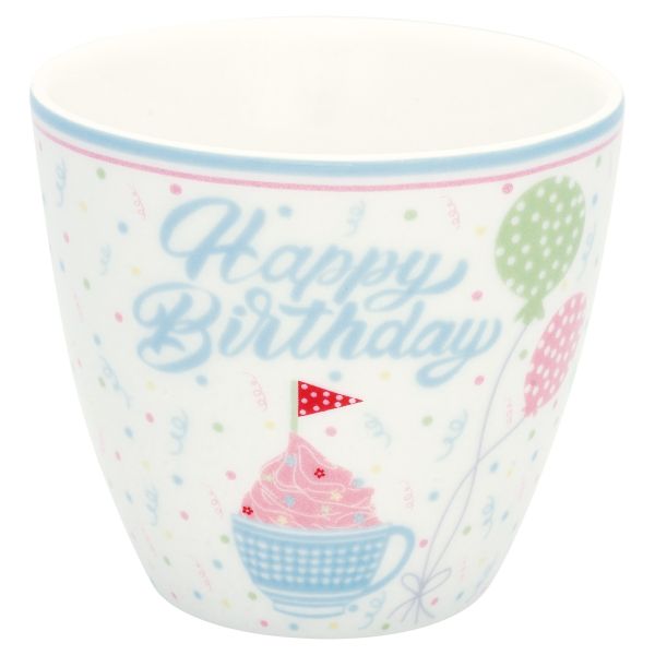 Latte Becher Alma birthday white 